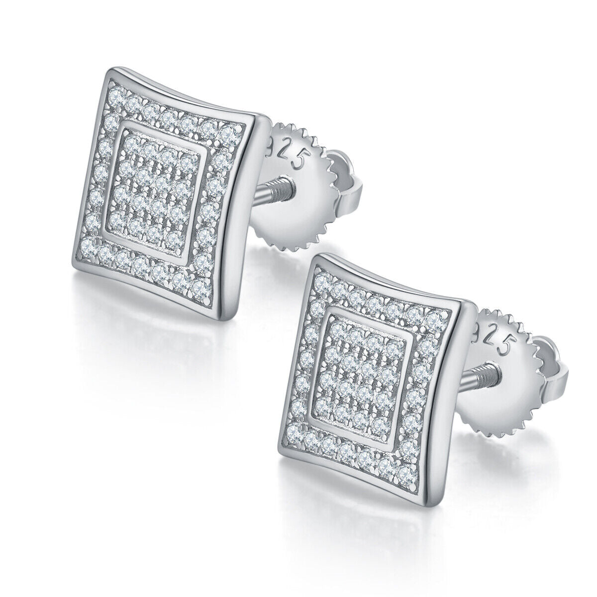 Moissanite Squared Stud Unisex Earring