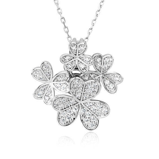 Cluster Flower Pendant Necklace