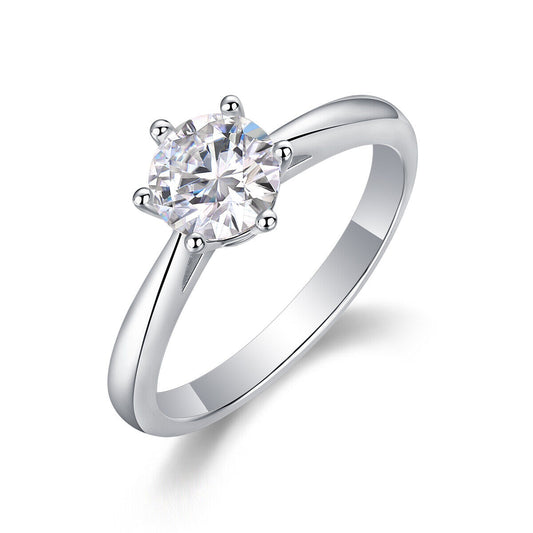 Lab-Grown Diamond Solitaire 14K White Gold Ring