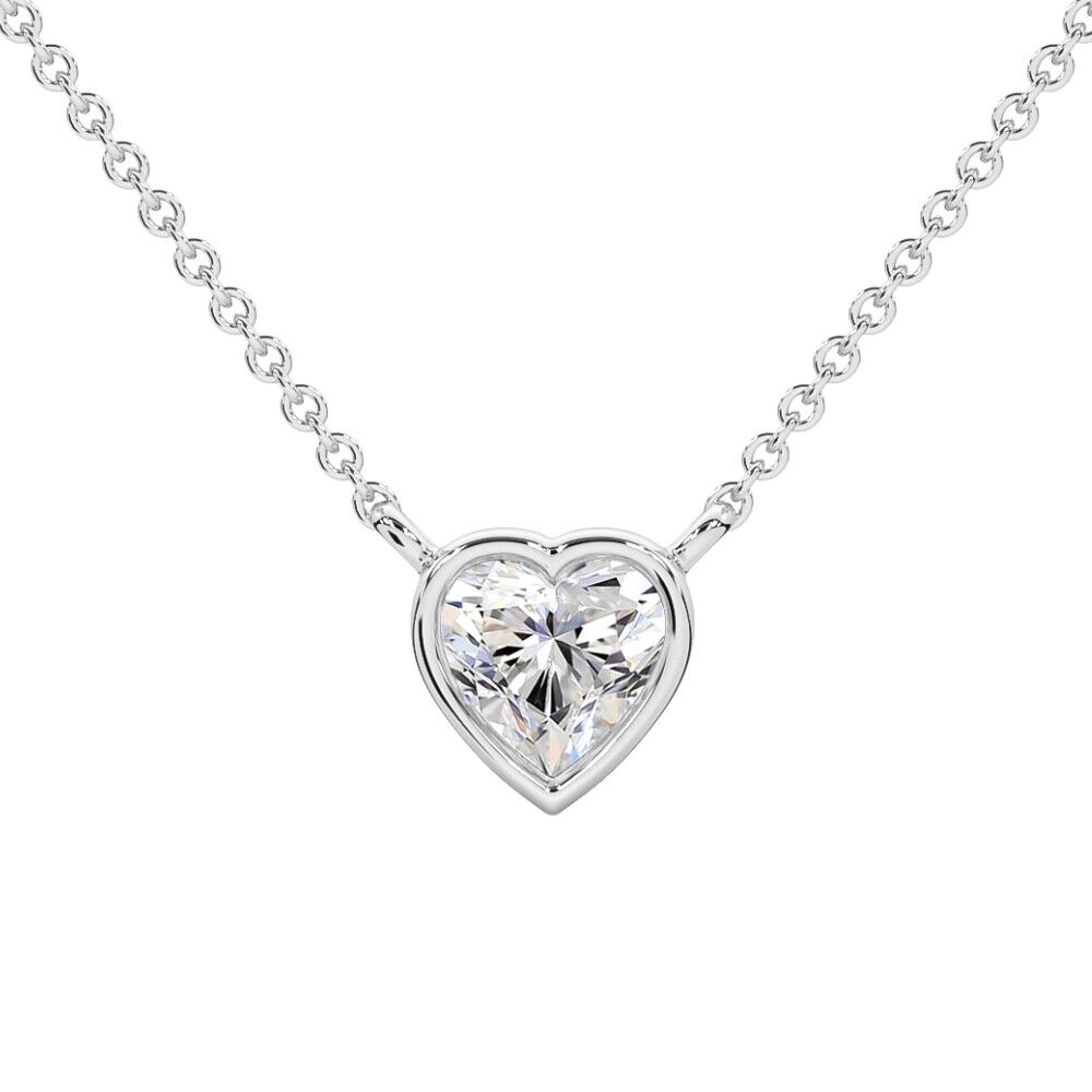 Heart Shape Necklace Silver