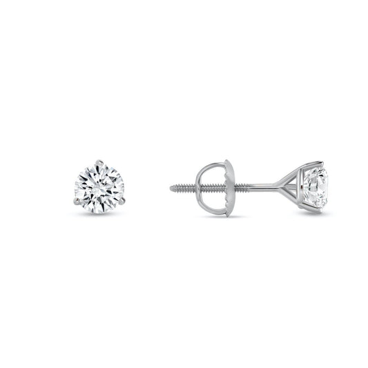 Moissanite Stud Earrings 14K White Gold