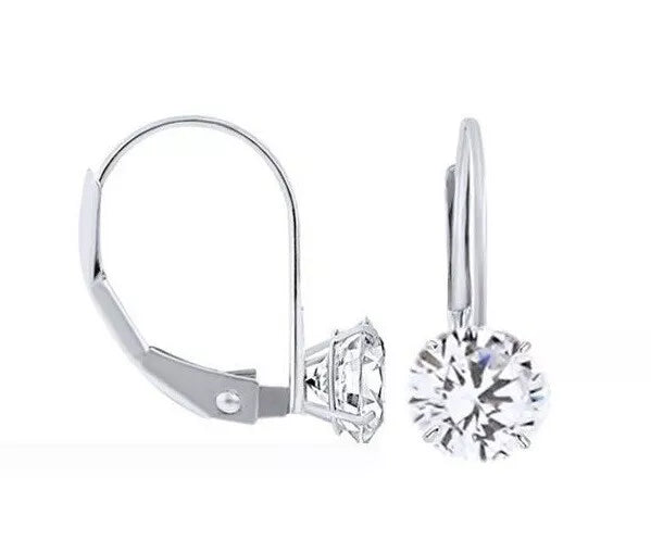 1.30Ct Round Lab-Created Diamond Solitaire huggie Hoop Earrings 14K White Gold Plated