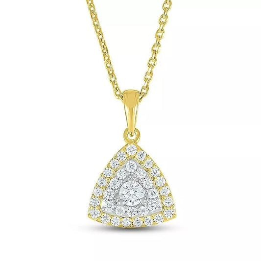 Cluster Triangle Pendant Yellow Gold