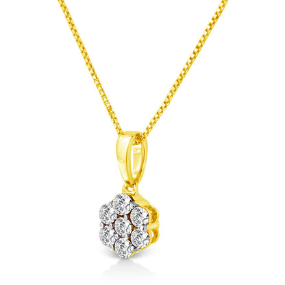 Moissanite Flower Cluster Necklace