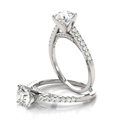 Solitaire 14K White Real Gold