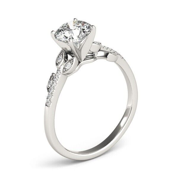 Solitaire Moissanite 14K White Gold Ring