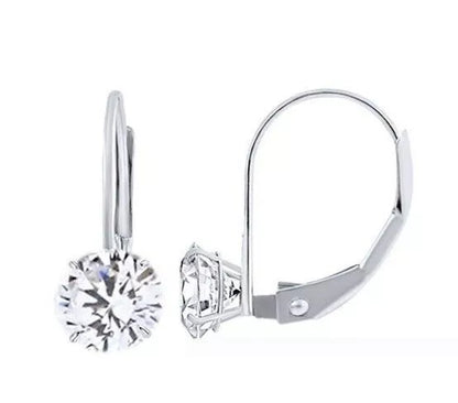 1.30Ct Round Lab-Created Diamond Solitaire huggie Hoop Earrings 14K White Gold Plated