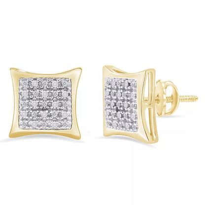 Men's Moissanite Earrings 14K Yellow Gold