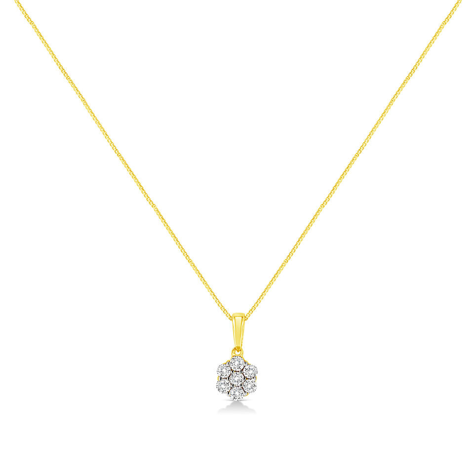 Moissanite Flower Cluster Necklace