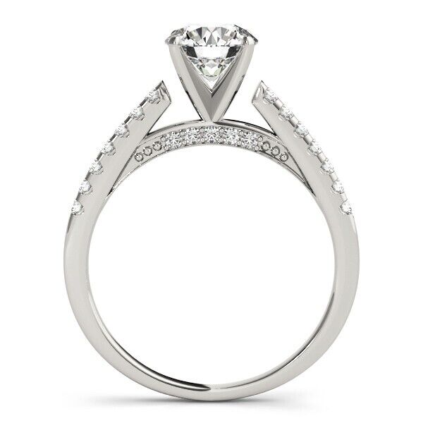 Solitaire 14K White Real Gold