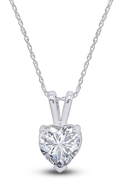 Heart Cut Moissanite Gold Necklace 18"