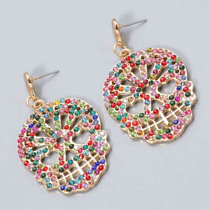 Skull Rhinestone Alloy Earrings