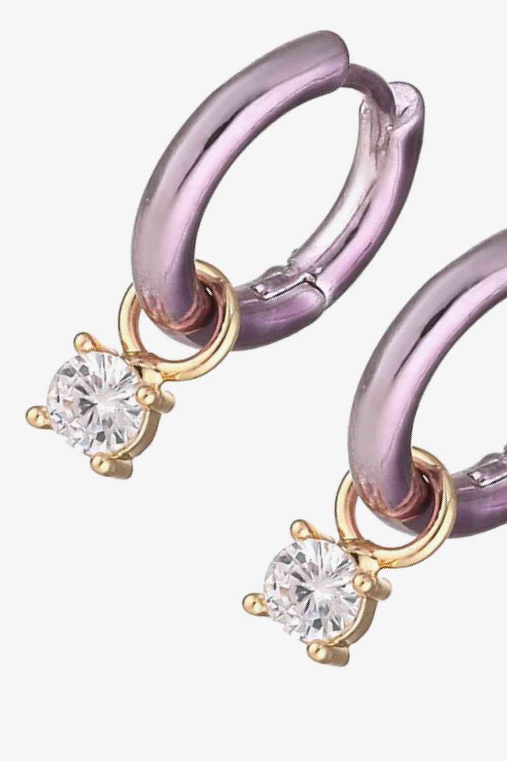 Zircon Huggie Drop Earrings