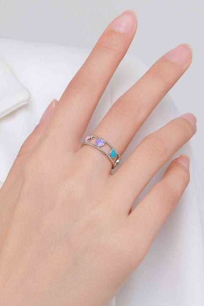 925 Sterling Silver Cutout Heart Shape Ring